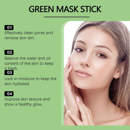 Ouhoe Green Tea Clay Stick For Face Green Mask Stick Smear Acne Shrink Blackhead Green Tea Extract Facial Mask Pore Cleansing