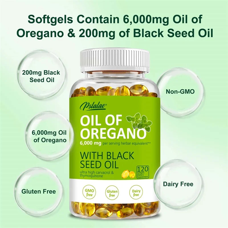 Pslalae Oregano Oil Softgels  Plant-Based Dietary Supplement | 30 60 120