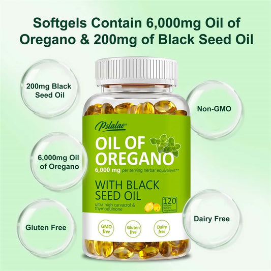 Pslalae Oregano Oil Softgels  Plant-Based Dietary Supplement | 30 60 120