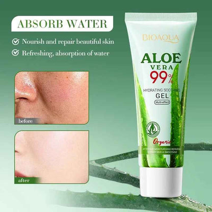 Bioaqua Aloe Vera Gel Is Suitable for Face and Body, Hydrating and Moisturizing, Repairing Sunburn, Suitable for Sensitive Skin, and Acne Care