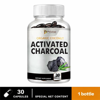Pslalae Activated Charcoal Capsules – Plant-Based Supplement | 30 60 120