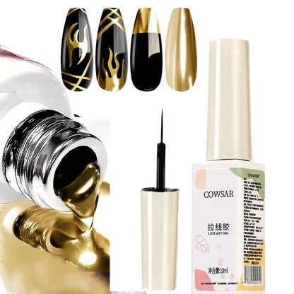 Super-Bright Metallic Painting Liner Gel Polish Silver/Gold/Rose Mirror Gel Nail Polish Semi Permanent UV Nail Art Verni