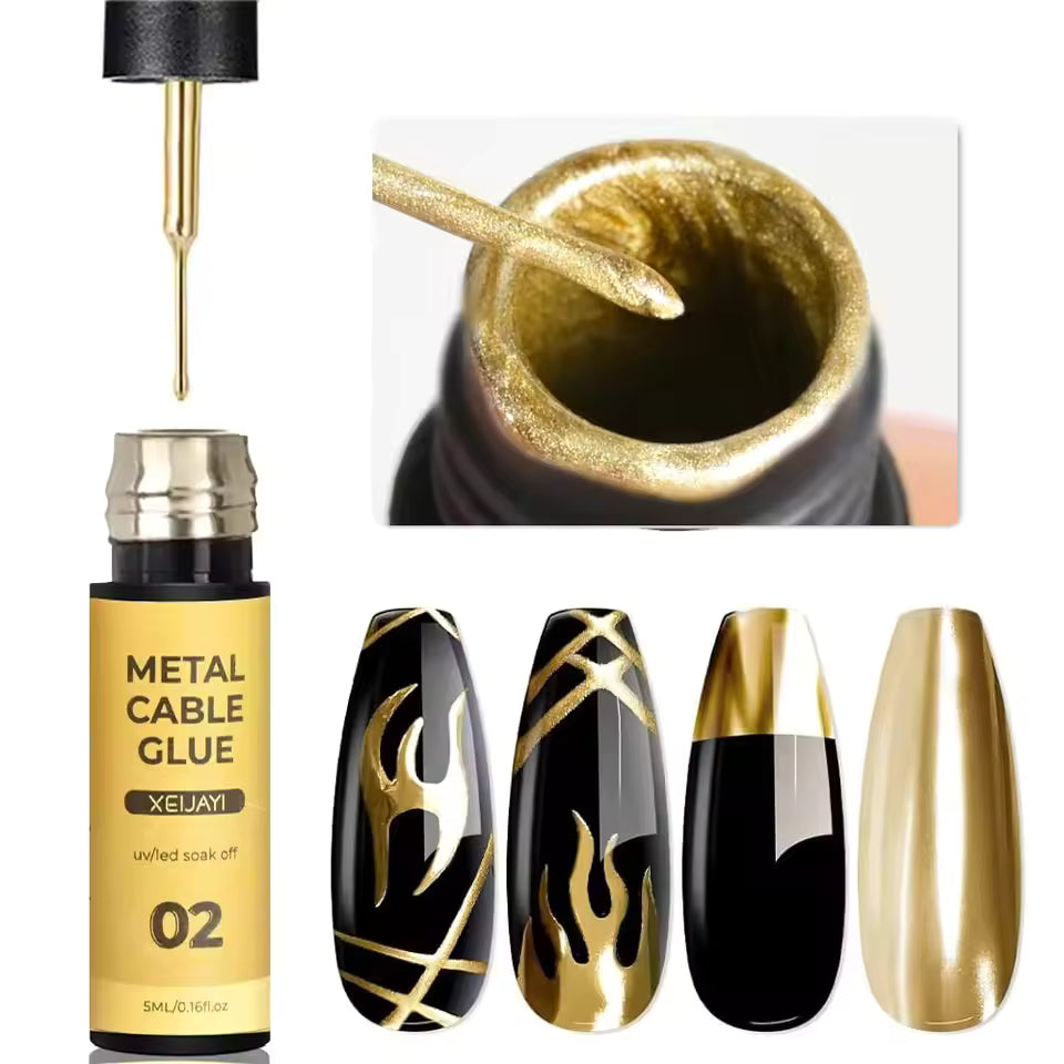 Super-Bright Metallic Painting Liner Gel Polish Silver/Gold/Rose Mirror Gel Nail Polish Semi Permanent UV Nail Art Verni
