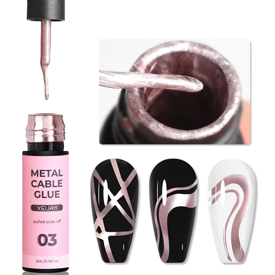 Super-Bright Metallic Painting Liner Gel Polish Silver/Gold/Rose Mirror Gel Nail Polish Semi Permanent UV Nail Art Verni