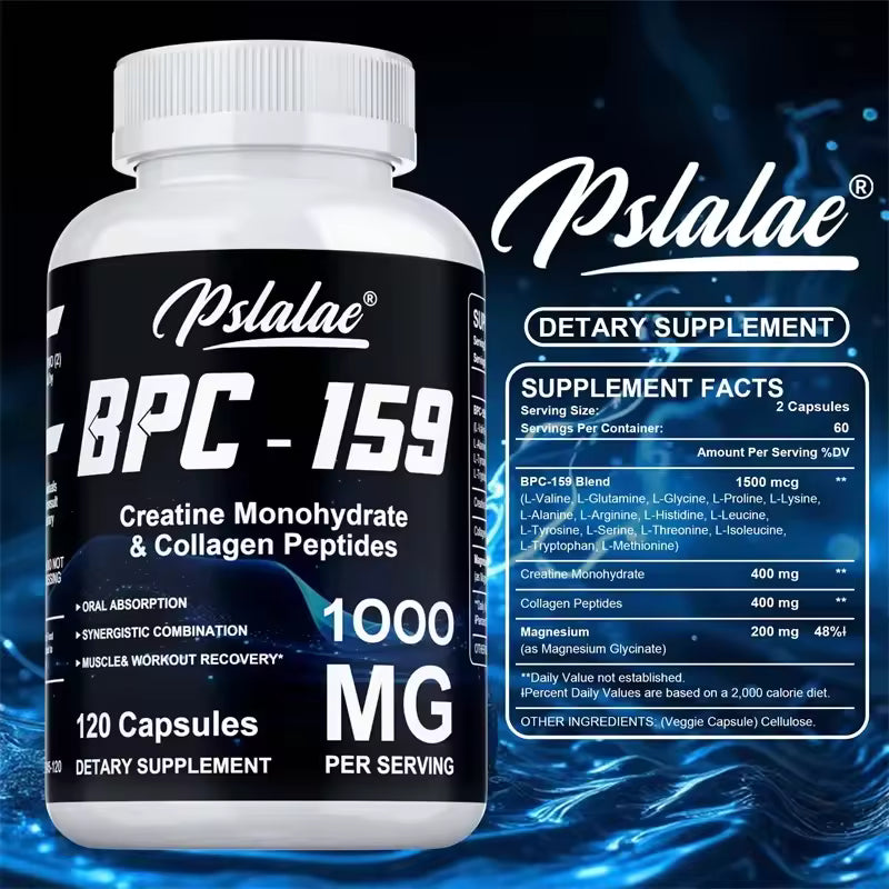 Pslalae BPC-159, with Creatine Monohydrate & Collagen Peptides | 30 60 120