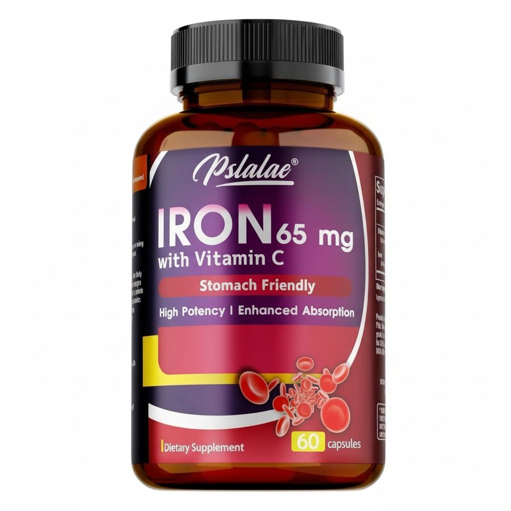 Pslalae Iron Supplement 65 mg with Vitamin C | 120