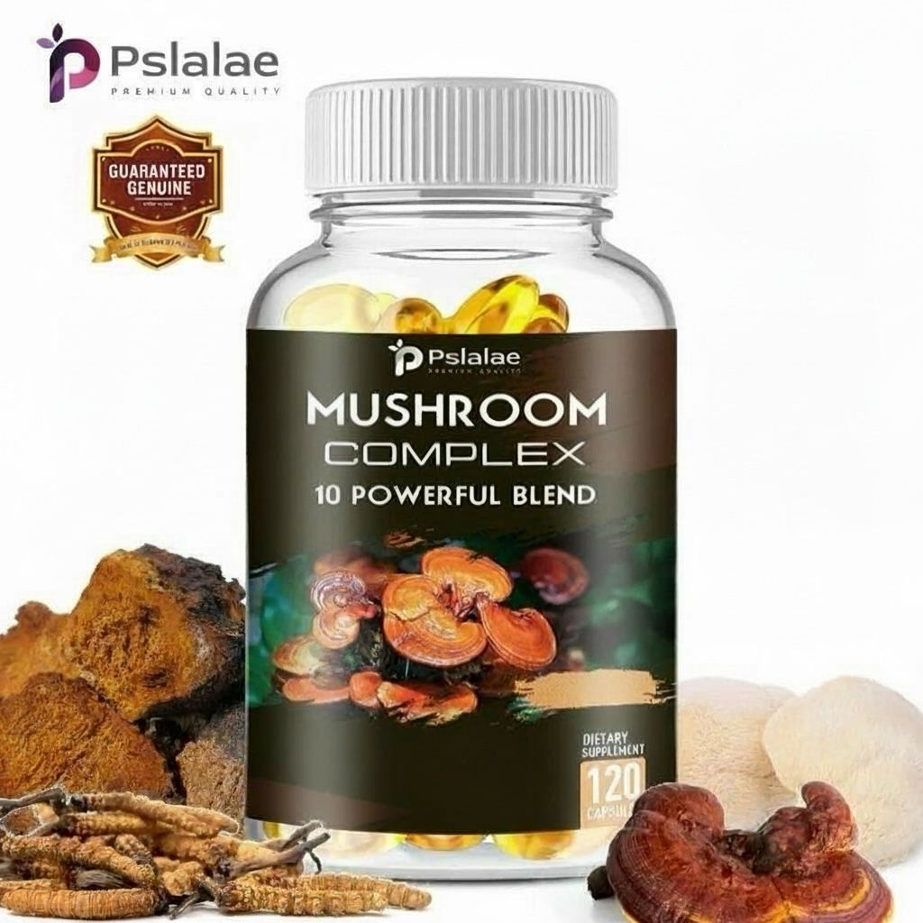 Pslalae Mushroom Complex Capsules – Plant-Based Wellness Blend | 30 60 120