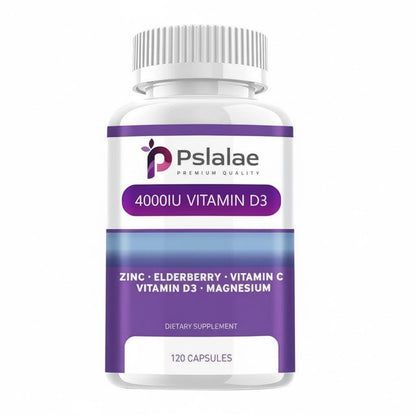 Pslalae Daily Wellness Formula – Zinc, Vitamins C & D3 | 120 Capsules